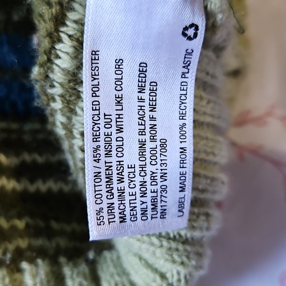 Wild Fable Men's Green, Yellow, & Blue Striped Crewneck Sweater - Size XL - Picture 3 of 7